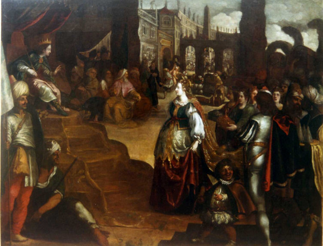 tableau: le reine de Saba devant le roi Salomon