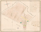 Titres féodaux et de familles. - Seigneurie d'Orsay : Plan géométral du fief du FRETAY, en la paroisse de VILLEJUST, dressé pour la comtesse d'ESCLIGNAC par RIVIERE.