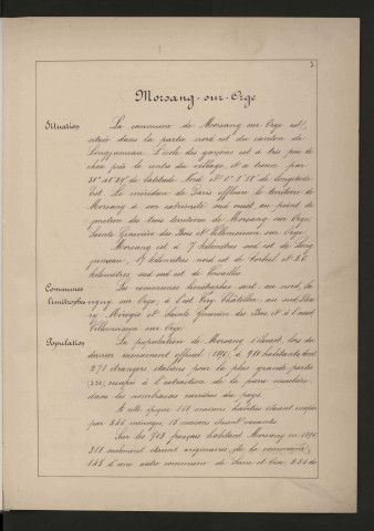 MORSANG-SUR-ORGE. - Monographie communale [1899] : 5 bandes, 22 vues. 