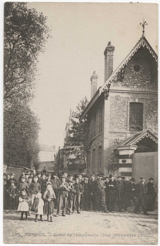 CORBEIL-ESSONNES. - Sortie de l'imprimerie Crété (novembre 1905), 1905. 