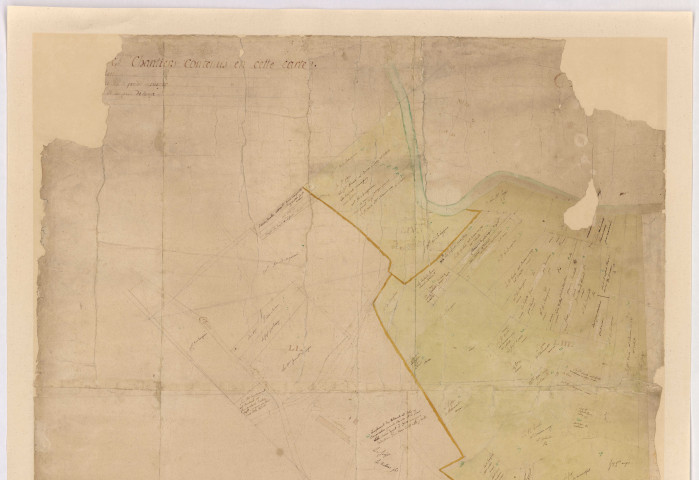 CHAMARANDE. - Chantiers 51-54, [déchiré], s.d., 96 x 105 cm. [série incomplète de plans du XVIIIe siècle annotés en vert] 