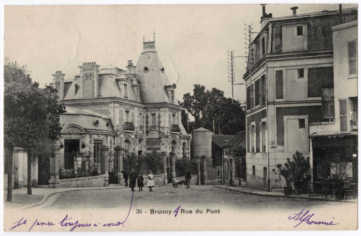BRUNOY. - Rue du Pont, Bréger, 1903, 4 mots, 5 c, ad. 