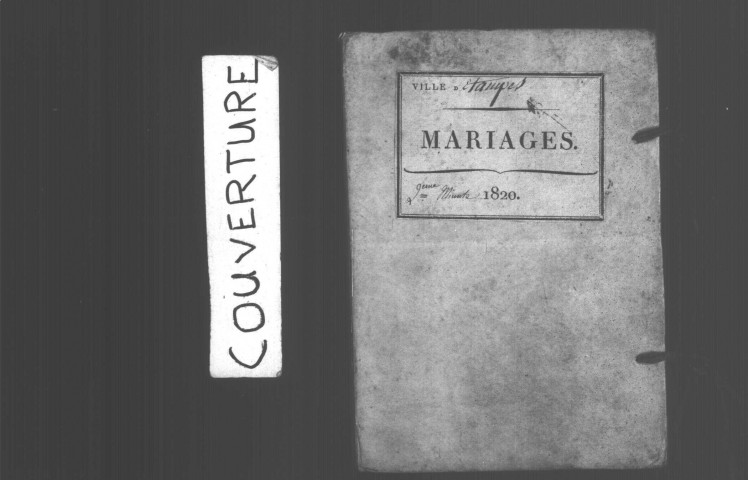 ETAMPES. Mariages : registre d'état civil (1820). 