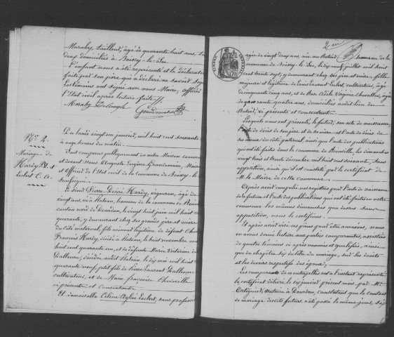 BOISSY-LE-SEC. Naissances, mariages, décès : registre d'état civil (1861-1875). 