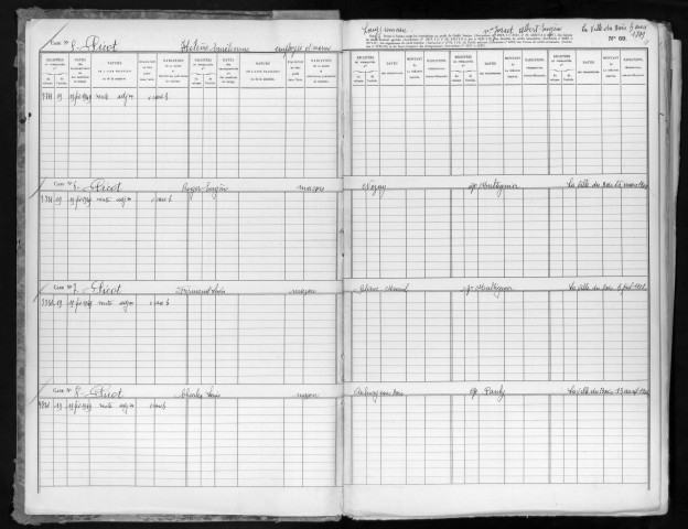 Conservation des hypothèques de CORBEIL. - Répertoire des formalités hypothécaires, volume n° 672 : A-Z (registre ouvert vers 1949). 