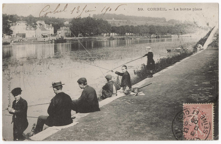 CORBEIL-ESSONNES. - La bonne place, Mardelet, 1906, 12 mots, ad. 