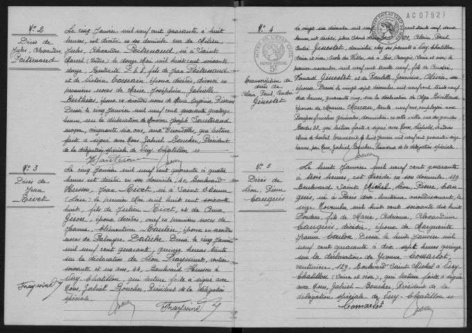 VIRY-CHATILLON. - Décès : registre d'état civil.