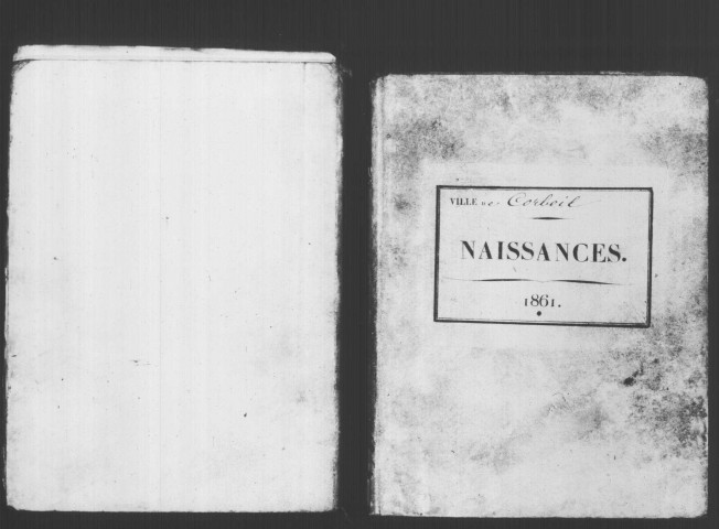 CORBEIL. Naissances : registre d'état civil (1861). 