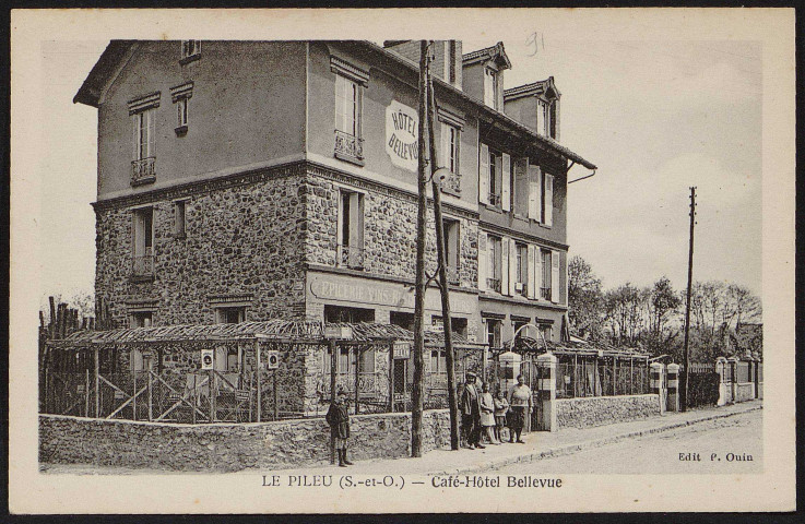 Palaiseau.- Le Pileu - Café Hôtel Bellevue (1930-1940]. 