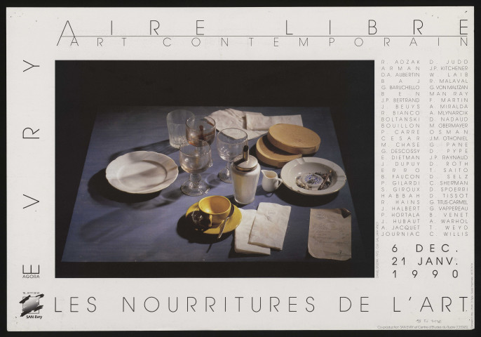 EVRY. - Exposition : les nourritures de l'art, Agora d'Evry, 6 décembre 1989-21 janvier 1990. 