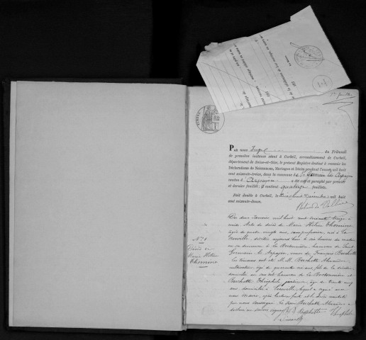 SAINT-GERMAIN-LES-ARPAJON. Naissances, mariages, décès : registre d'état civil (1873-1882). 