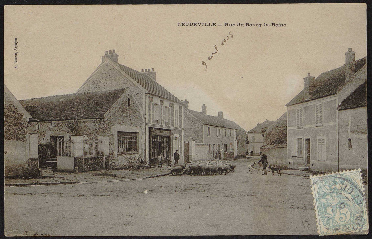 LEUDEVILLE.- Rue du Bourg-la-Reine (9 avril 1905).