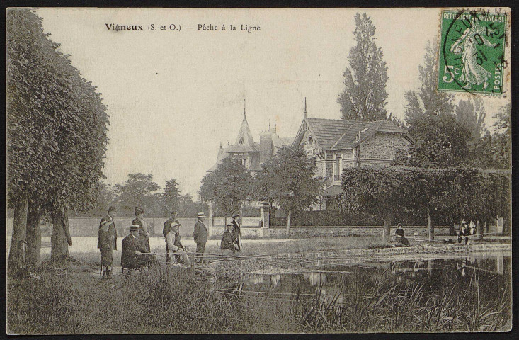 VIGNEUX-SUR-SEINE.- Pêche à la ligne (31 juillet 1913).