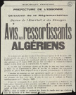 CORBEIL-ESSONNES. - Avis aux ressortissants algériens : recensement obligatoire pour les algériens de plus de 16 ans résidant en France depuis une date antérieure au 1er janvier 1969. 