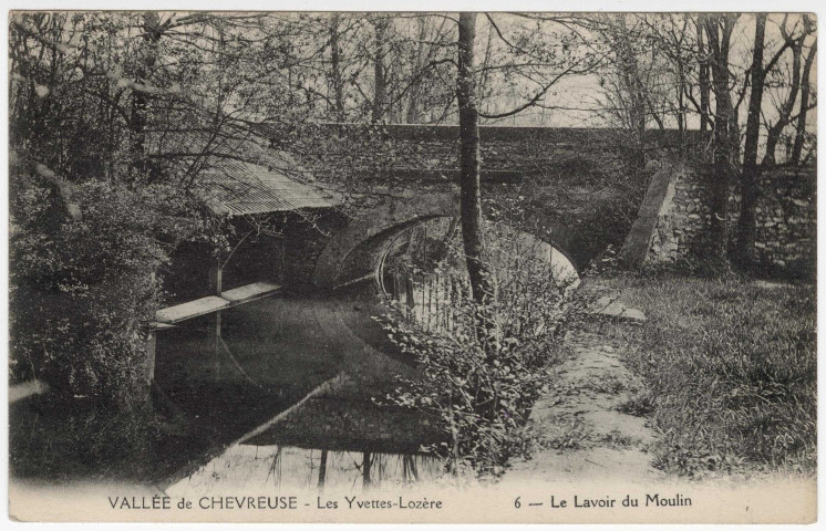 PALAISEAU. - Les Yvettes-Lozère. Le lavoir du moulin. 1927. 1 timbre à 10 c et 1 timbre à 15 centimes. 