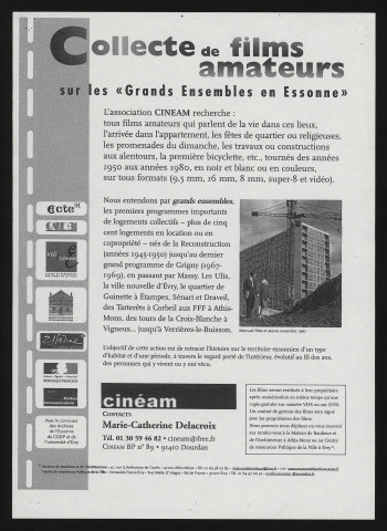 DOURDAN. - Collecte de films amateurs sur les Grands ensembles en Essonne, CINEAM (2004). 