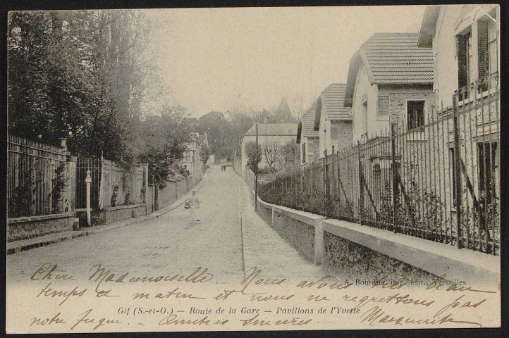 GIF-SUR-YVETTE.- Route de la gare - Pavillons de l'Yvette, 1903. 