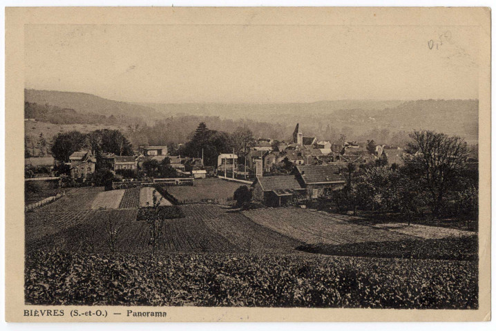 BIEVRES. - Panorama, Vve Velisson, 1936, 8 lignes, sépia. 