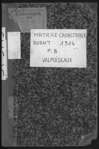 VALPUISEAUX. - Matrice des propriétés bâties [cadastre rénové en 1946]. 