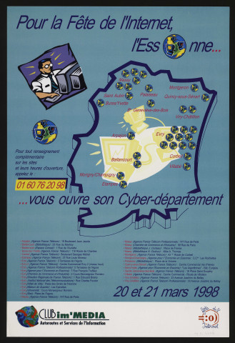 Essonne [Département]. - Pour la fête de l'Internet, l'Essonne vous ouvre son Cyber-département, 20 mars-21 mars 1998. 
