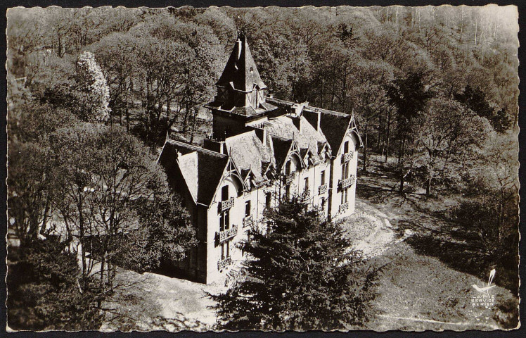 Linas.- Domaine de Saint-Eutrope : En avion au-dessus du château [1950-1960]. 