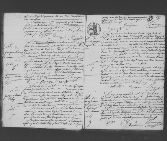 VERT-LE-GRAND. Naissances, mariages, décès : registre d'état civil (1837-1848). 