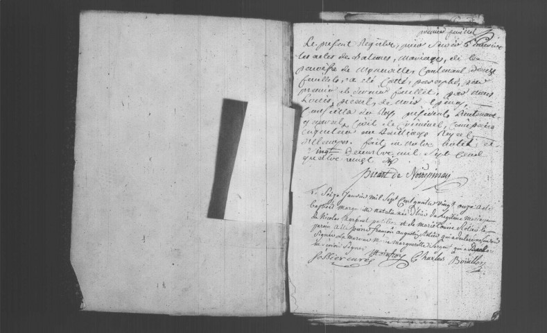 MONNERVILLE. Naissances, mariages, décès : registre d'état civil (1791-an X). [mariages (an VII et les six premiers mois de l'an VIII), voir 4E23. Lacunes : mariages (les six derniers mois de l'an VIII). Nota bene : extrait de mariages pour l'an VII. Mariages (1793-an X), voir registre complémentaire]. 