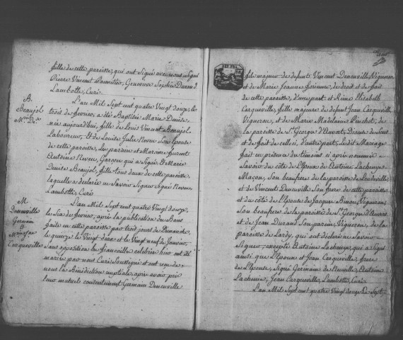 VERT-LE-GRAND. Naissances, mariages, décès : registre d'état civil (1793-an VI). [Relié en désordre (1793-an II)]. 