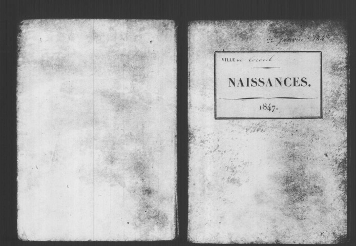 CORBEIL. Naissances : registre d'état civil (1847). 