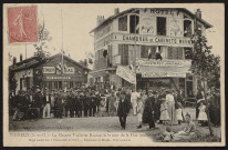 VIGNEUX-SUR-SEINE.- La maison Victor Ranque le jour de la fête locale (1906).