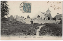 BRETIGNY-SUR-ORGE. - L'église et l'entrée du cimetière, ed. Ledour, 1904, 1 mot, 5 c, ad. 