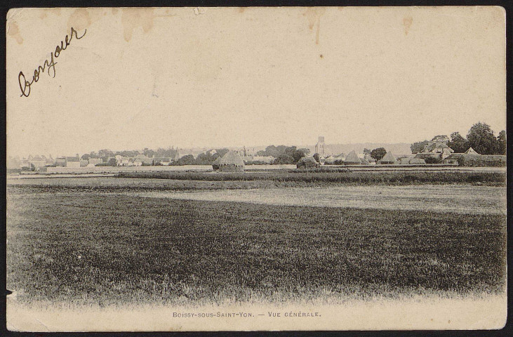 Boissy-Sous-Saint-Yon.- Vue générale (31 août 1904). 