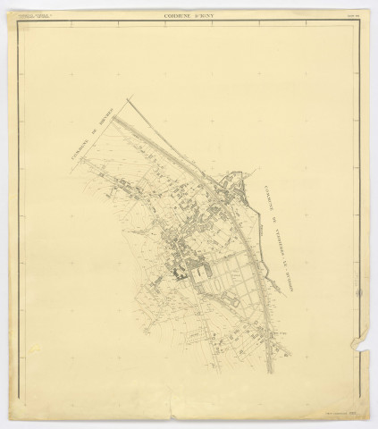 Plan topographique régulier d'IGNY dressé et dessiné par M. Henry AZAN, géomètre-expert, Délégation Générale à l'Equipement National, 1945. Ech. 1/2.000. N et B. Dim. 0,86 x 0,76. [mauvais état]. 