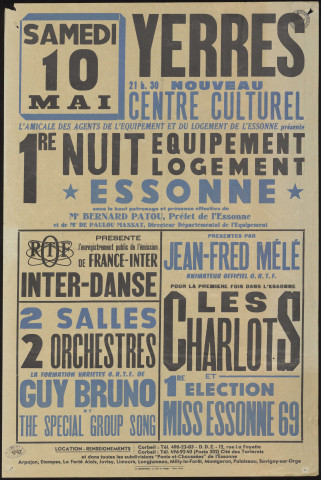YERRES. - 1ère nuit équipement logement Essonne : enregistrement public de l'émission Inter-Danse de France-Inter, 1ère élection Miss Essonne 1969, 10 mai 1969. 