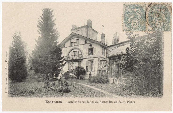 ESSONNES. - Ancienne résidence de Bernardin de Saint-Pierre, Beaugeard, 1905. 
