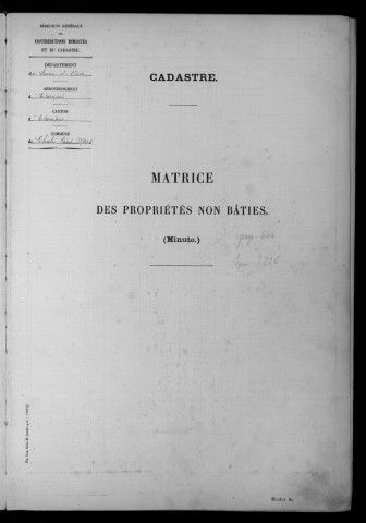 CHALO-SAINT-MARS. - Matrice des propriétés non bâties : folios 1 à 500 [cadastre rénové en 1957]. 