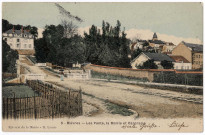 BIEVRES. - Les ponts, la mairie et le panorama, Lenoir, 9 lignes, 10 c, ad., coloriée. 
