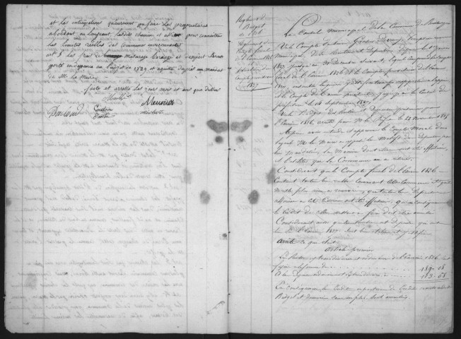 BOIS-HERPIN. - Administration générale de la commune : registre de délibérations du conseil municipal (1828-1859). 