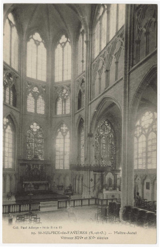 SAINT-SULPICE-DE-FAVIERES. - Maître-autel, vitraux XIVème et XVème siècles [Editeur Allorge]. 