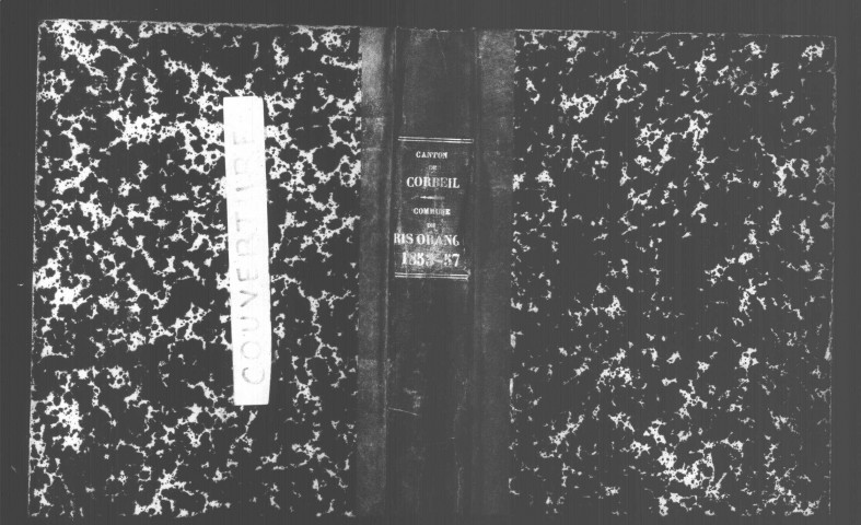 RIS-ORANGIS. Naissances, mariages, décès : registre d'état civil (1853-1857). [Nota bene : jugement du 8 mai 1854, rectificatif d'un acte de mariage (deux feuillets)]. 