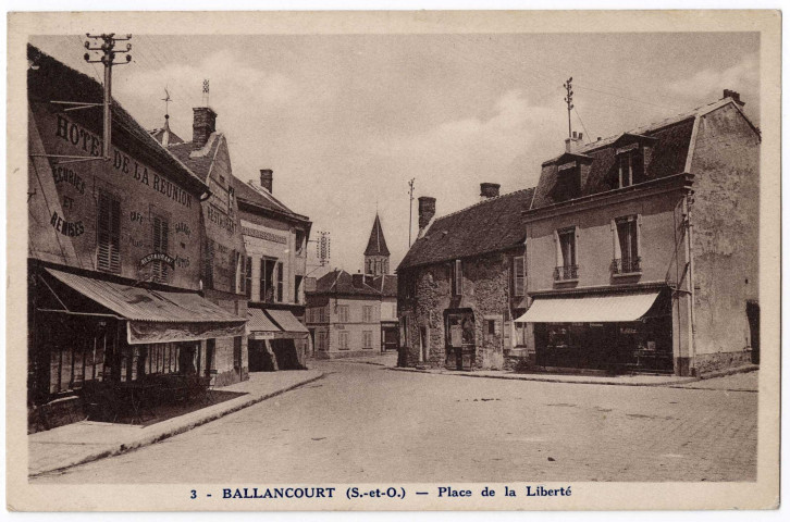 BALLANCOURT-SUR-ESSONNE. - Place de la Liberté, Duclos, sépia. 