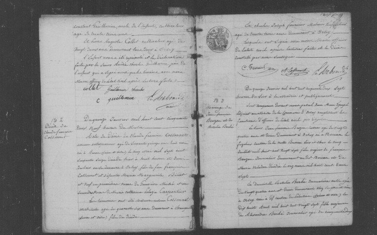 ORSAY. Naissances, mariages, décès : registre d'état civil (1852-1862). 