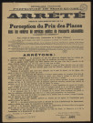 Seine-et-Oise [Département]. - Arrêté préfectoral portant réglementation de la perception du prix des places dans les voitures de services publics de transports automobiles, 11 août 1939. 