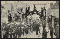 Dourdan .- Festival du 1er juillet 1906 : le défilé porte d'Etampes (juillet 1906). 