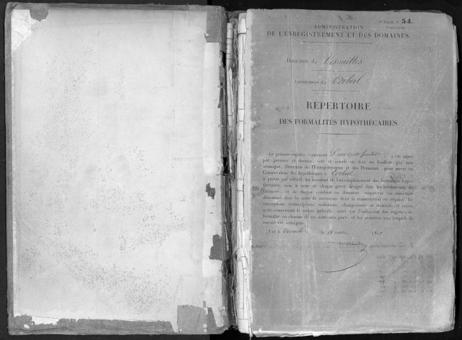 Conservation des hypothèques de CORBEIL. - Répertoire des formalités hypothécaires, volume n° 207 : A-Z (registre ouvert en 1852). 