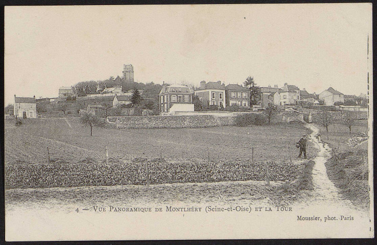Montlhéry.- Vue panoramique de Montlhéry et la tour [1904-1920]. 