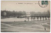 VIGNEUX-SUR-SEINE. - Vue générale du lac [Editeur BBM, 1908, timbre à 5 centimes]. 