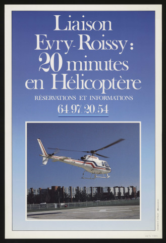 EVRY. - Liaison Evry-Roissy : 20 minutes en hélicoptère (1988). 