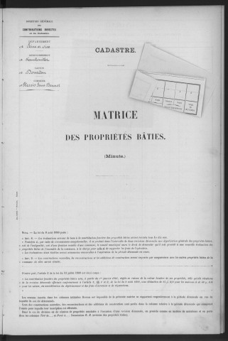 PLESSIS-SAINT-BENOIT (LE). - Matrice des propriétés bâties [cadastre rénové en 1932]. 