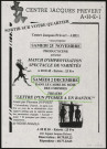EVRY. - Match d'improvisation - spectacle de variétés ; Théâtre : lettre d'un pygmée à un bantou, Centre Jacques Prévert, 25 novembre, 2 décembre 1989. 